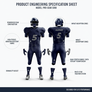 Ensemble d'uniformes de football américain en gros pour hommes, respirant, maillot et pantalon de rugby, kit d'entraînement sportif personnalisé avec protections - Product Image 2