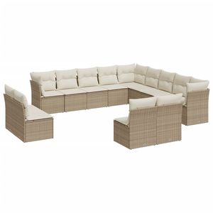Conjunto de Sofás de Jardín en Beige y Blanco Crema para Patio, Muebles de Exterior Elegantes - Product Image 2
