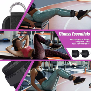 Sangles de cheville en nylon avec néoprène rembourré pour machines à câble de musculation, entraînement des jambes, vente en gros - Product Image 3
