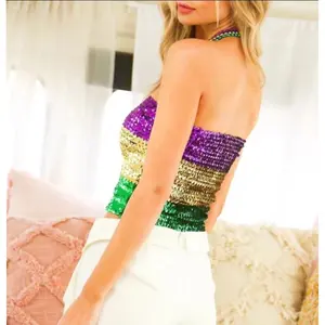 Mardi Gras Sequin Tube Top