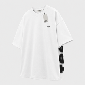 Camiseta de algodón blanca extragrande para hombre de Garena Industries, cuello redondo, manga corta, diseño minimalista, transpirable. - Product Image 3