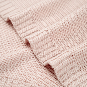 Knitted Eco-Friendly Cute Style Solid Color <b>Throw</b> <b>Blanket</b> Rectangular Shape 100% Cotton Material Folded Baby Sleeping Autumn Use - Product Image 3