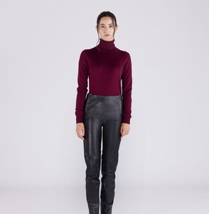 Women Tapered Faux Leather Pants High <b>Waist</b> Soft PU Comfortable Fashion Casual <b>Trousers</b> <b>Elastic</b> <b>Waist</b> Custom OEM ODM Wholesale - Product Image 6