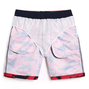 Wholesale Custom Breathable Beach Shorts with Elastic Waist and Pockets Mesh Lining for <b>Men</b> Surfing Board Swim <b>Trunks</b> - Product Image 5