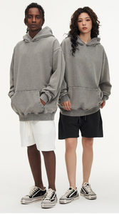 425gsm Acid Wash Hoodies Sweatshirts vierges Logo personnalisé Capuche Vêtements Mode Vintage Surdimensionné Heavy Boxy Hoodie - Product Image 5