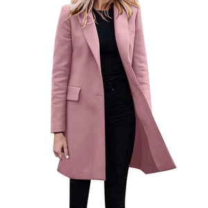 Elegante Abrigo Largo de Algodón y Lana, Chaqueta de Invierno, Corte Entallado, Gabardina de Moda para Mujer, Ropa Casual - Product Image 5