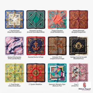 Custom Printed Short <b>Scarf</b> Fabric High Quality OEM ODM White Label Textile Manufacturer Fashion Accessories Export Supplier - Product Image 4