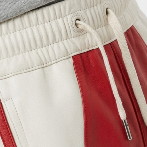 Wholesale Men's PU <b>Leather</b> Oversized Mid Waist Solid Pattern Hip Hop Style Loose Fit Elastic Breathable Eco-Friendly <b>Shorts</b> - Product Image 4
