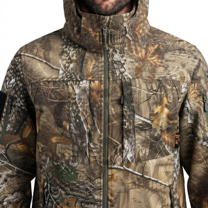 Chaqueta deportiva para exteriores con logotipo personalizado, camuflaje Real Tree, softshell, impermeable, cortavientos, poliéster, chaqueta softshell de invierno. - Product Image 4