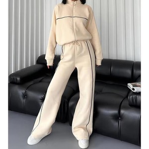 Women's Black Tracksuit Set Full Zip Jacket With Side Pockets And Matching <b>Pants</b> Breathable Casual Autumn Wear - Product Image 3