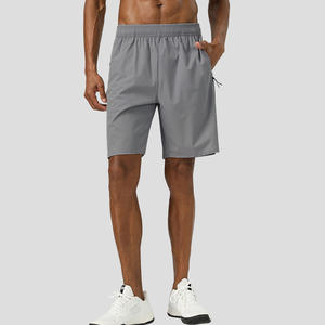 Pantalones cortos de gimnasio de malla de doble capa personalizados al por mayor para hombres entrenamiento de verano Jogger bolsillo con cremallera playa poliéster-Boxeo informal sólido - Product Image 6