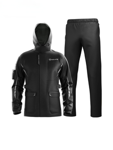 Veste de moto pour homme SULAITE, noire, manches longues, coupe-vent, polyester, combinaison de conduite hivernale avec capuche et poches - Product Image 1