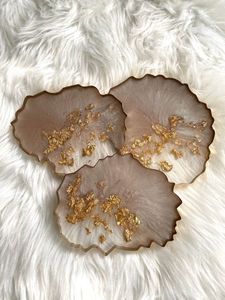 Handmade Geode Epoxy Resin Coaster Gold Foil Inlay Drink Mat Tableware Decoration Wholesale Factory Supplier Bulk Manufacturer - Product Image 4