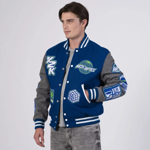 Veste de baseball en chenille OEM personnalisée de haute qualité pour hommes, broderie en laine, vestes chaudes de style universitaire, vestes bomber, vestes de baseball - Product Image 1