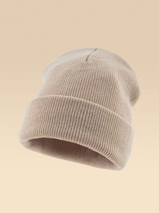 Bonnet en tricot chaud avec broderie personnalisée, bonnet extensible pour hommes et femmes, idéal pour la mode streetwear hivernale - Product Image 1