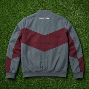 เสื้อแจ็คเก็ตบอมเบอร์บล็อกสีเทาเบอร์กันดีสำหรับผู้ชาย เสื้อแจ็คเก็ตสตรีทแวร์ฤดูหนาวสำหรับผู้ชาย เสื้อแจ็คเก็ตขายส่งสำหรับผู้ชาย - Product Image 5