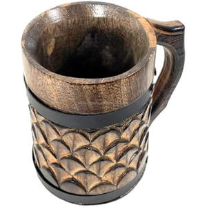 Tasse en bois faite à la main classique pour bureau à domicile hôtel tasse à bière en bois tasse à thé avec le meilleur grossiste de qualité de l'Inde - Product Image 1