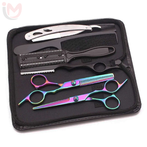 Juego de Herramientas Profesionales para Peinar el Cabello, Tijeras de Acero Inoxidable, Peine, Kit de Cortapelos, Acabado Arcoíris de Grado Profesional, Duradero - Product Image 5