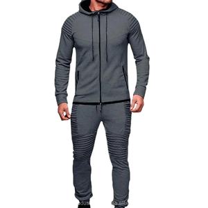 Nuevo Diseño, Conjunto Deportivo Casual de 2 Piezas para Hombre, Sudadera con Capucha y Pantalones Largos con Bolsillos con Cremallera y Cordón, Técnica Lavada, OEM Disponible - Product Image 4