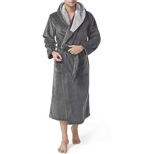 Local Stock Luxury Plush Oversize Winter Soft Warm Long Velour <b>Bathrobe</b> <b>Hooded</b> Men Thick Night Fleece Pockets 100% Cotton - Product Image 4