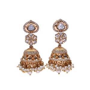 ต่างหูโพลิเมอร์ชุบทองมีขอบเหนือระดับสำหรับผู้หญิง - Product Image 1