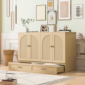 Lit Murphy pleine grandeur en or avec grands tiroirs - Product Image 2