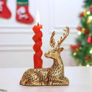 Powder Coating Metal Deer Candle Holder Set with Antler Design for Christmas Table Decorations - Product Image 4