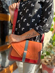 Nouveau Western élégant Multi cuir recyclé couleur trapu sac à bandoulière haute qualité en cuir sac à main coloré femmes côté sacs à bandoulière - Product Image 2