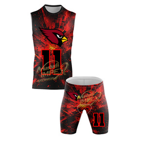 ชุดเสื้อเจอร์ซีย์ Mashadi IMPEX แบบสั่งทำพิเศษ สีแดงดำ พิมพ์ลายแบบ Sublimated หมายเลข 11 สำหรับผู้ใหญ่ทุกเพศ ทุกฤดูกาล เหมาะสำหรับการเล่นกีฬา - Product Image 3