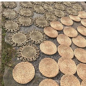 Set de table rond en jacinthe d'eau tressé à la main, naturel, écologique, résistant à la chaleur, pour la décoration de table, vente en gros - Product Image 3