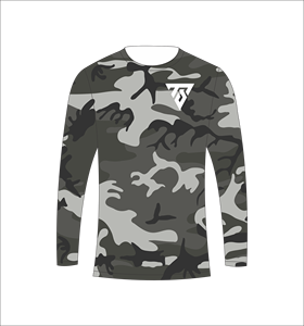 T-shirt à manches longues pour homme, gris camouflage, col rond, imprimé camouflage, léger, streetwear, mode, confortable, pour tous les jours - Product Image 5