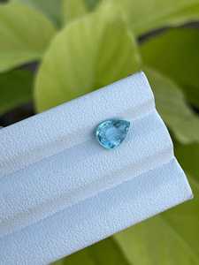 Tourmaline Paraïba naturelle bleu vert, taille poire, pierre précieuse non montée, authentique du Mozambique, gemme néon rare pour bijoux - Product Image 5