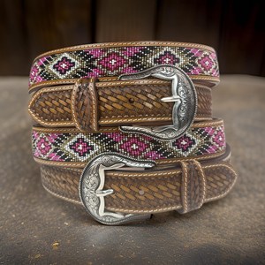 Hand <b>Tooled</b> Full Grain Leather Western <b>Belt</b> Western Stylish Genuine Leather Unisex Removable Buckle <b>Belt</b> - Product Image 2