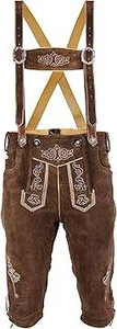 Ensemble bavarois traditionnel pour homme, 5 pièces, prêt à expédier : Lederhosen en cuir, chemise, bretelles, grande taille, écologique, costume avec nœud papillon - Product Image 2