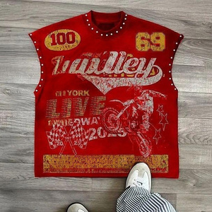 เสื้อกล้ามเวสต์แบบสั่งทำพิเศษ ผ้าฝ้าย 100% 300 กรัม ทรงโอเวอร์ไซส์ พิมพ์ลายเพชร สำหรับผู้ชาย - Product Image 1