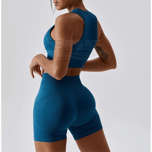 Ensemble 2 pièces de haute qualité, écologique, avec logo personnalisé, taille XL, short de sport, vêtements de gym, soutien-gorge sans couture, yoga, vêtements de sport pour femmes - Product Image 4