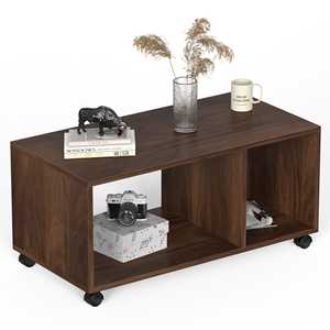 Mesa de Centro Moderna Taury de Madera de Arce Marrón/Consola para Tetera con Ruedas para Sala de Estar, Muebles de Hogar, Compatible con Juego de Sofás - Product Image 4