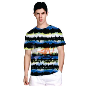 T-shirt pour homme de haute qualité avec impression par sublimation personnalisée, col rond, matière flexible personnalisée pour l'été - Product Image 1