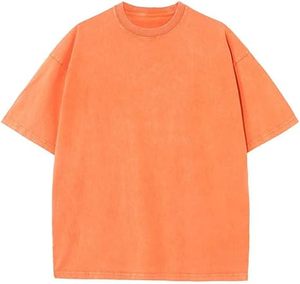 Retro vintage graphic tee 260g cotton knitted distressed boxy fit <b>drop</b> shoulder sun faded <b>acid</b> wash - Product Image 1