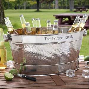 Hammered Stainless Steel Classic <b>Camping</b> Ice Bucket Double Wall Wine Beer for Cooler for Party Wedding Wholesale - Product Image 1