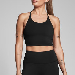 Blank Custom Women Gym Apparel Moisture Wicking <b>Cross</b> Back Short Length Activewear Tank <b>Top</b> for Summer Wear Casual Plain - Product Image 1