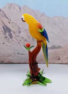 Figurine de perroquet en verre soufflé sculpté et gravé, multicolore, sculpture animale, écologique, pièce d'art décorative de Noël - Product Image 4