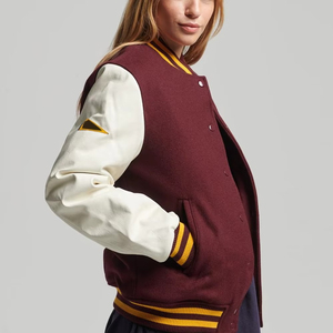 New Winter Hot Selling Stylish Women's Oversized Crop Varsity Jacket Long Sleeve Short Length Trending Street Wear for Winter - Product Image 2