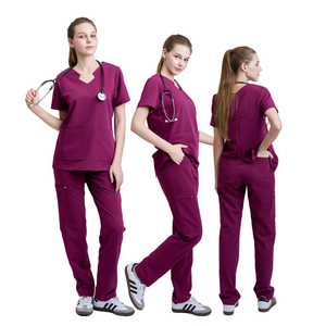 MEILLEURE QUALITÉ stretch dégradé gommages uniforme ensemble style hôpital médical gommage personnalisé haut/pantalon avec logo-FMF uniform - OEM/ODM - Product Image 4
