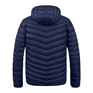 Chaqueta Acolchada con Capucha Azul Marino para Hombre, Impermeable, Cortavientos, Casual, de Invierno, con Cierre de Cremallera, Corte Regular, Frente de Lona y Nailon Sólidos - Product Image 2