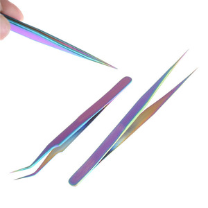 Cils courbes et raides personnalisés, cils artificiels de couleur arc-en-ciel, extensions de cils, pinces en acier inoxydable - Product Image 5