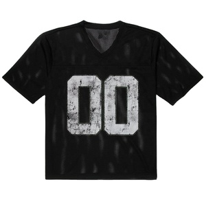 Trendy Mesh Crop American Football Jersey Haut athlétique à manches courtes personnalisé avec impression Vintage 00 Idéal pour l'été et les vêtements de sport - Product Image 1