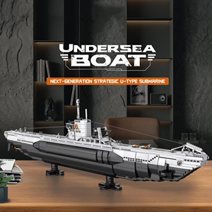 3987 Piezas de Bloques de Construcción en Forma de U para Submarino, Modelo de Barco Submarino con Base, Decoración de Escritorio, Juguetes DIY para Niños, Regalos para Fiestas - Product Image 2