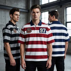 Camisa de Lona para Hombre, Manga Corta, Logotipo Bordado en la Parte Delantera, Patrón Personalizable, Tejido de Punto Transpirable de 180g, Ropa Casual - Product Image 1