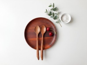 Cuillère en bois traditionnelle, faite à la main, en bois naturel, vaisselle de table - Product Image 2